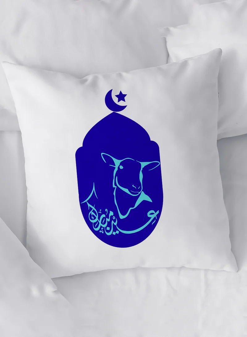 LOWHA Polyester Pillowcase Cushion Cover for Eid Al-Adha Celebration with Sheep and Eid Mubarak Design